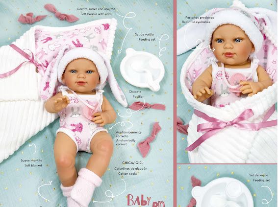 Muñeca española "Baby RN Little Bunny"