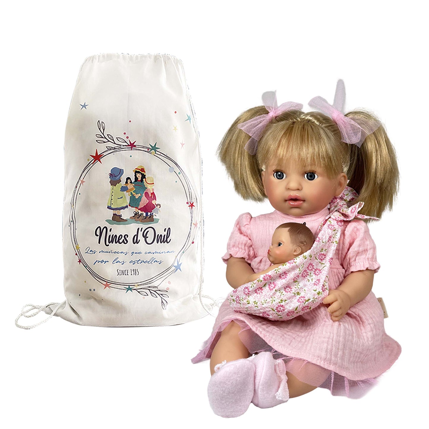 Muñeca española "Alex con Bebé Rubia"